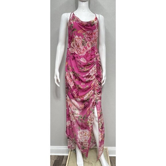 Sau Lee 10 Freida Silk Pink Floral Dress Party Wedding Event Summer Vacation - Picture 10 of 16
